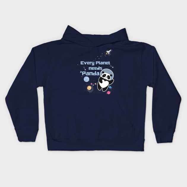 Every planet needs a panda astronaut panda Kids Hoodie by Ribsa